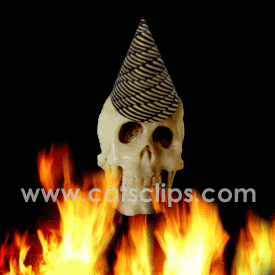 burning skull