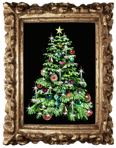 glitter Christmas Tree in Frame