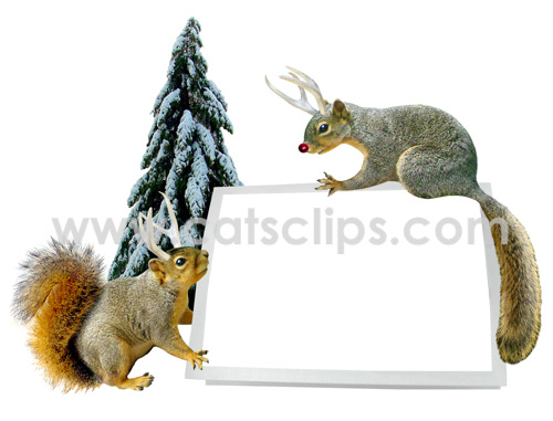 christmas squirrel card photo frame