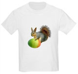 easter squirrel kids tshirt at cafepress