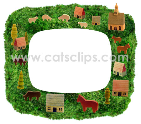 wooden villiage border