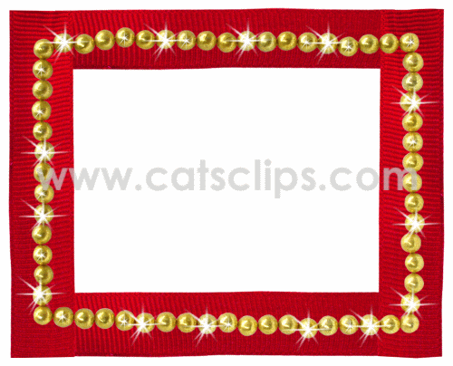 gold beads red ribbon glitter border