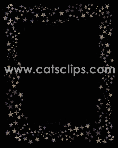 Twinkling night stars animated GIF border from catsclips.com.